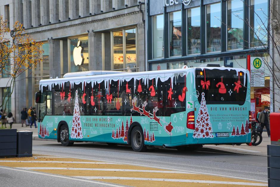 VHH, Verkehrsbetriebe, Hamburg, HVV, VHH-Weihnachtsbus, weihnachtlich geschmückt, Nachrichten, News