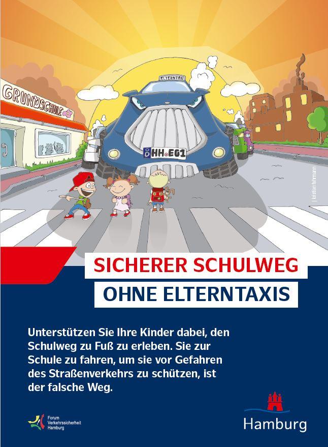Aktion, Elterntaxi, Sicherer Schulweg, Schüler, Polizei Hamburg, ohne Elterntaxis, Rücksicht auf Kinder kommt an