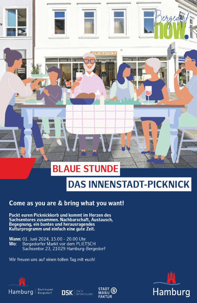 Blaues Picknick, Bergedorfer Innenstadt, Plietsch, Künstlerhaus, Sachsentor, Einkaufsstraße, Picknick, Veranstaltungstipp