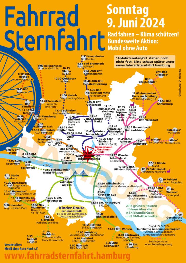 Fahrradsternfahrt, Hamburg, Radfahrende, Protest, weniger Verkehrslärm, Fuß- und Radwege, Hamburg, Bergedorf, Mobil ohne Auto, Klimaschutz, Veranstaltungstipp