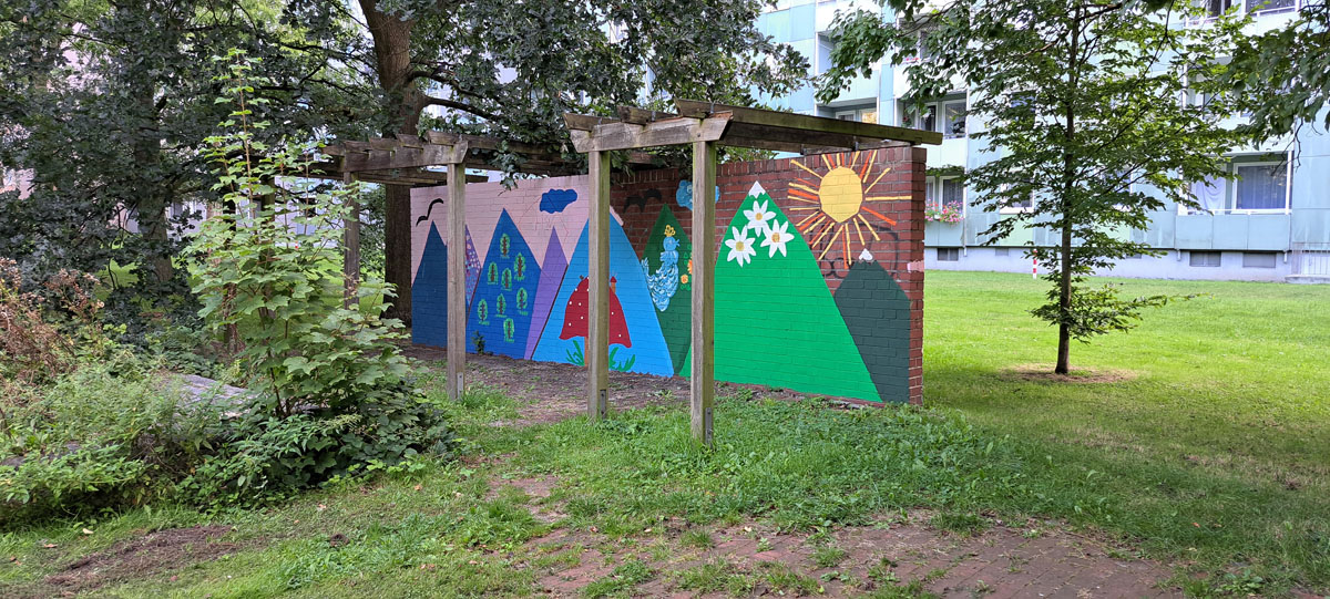 Kunstprojekt, Bergedorf-West, Bezirk Bergedorf, Hamburg, West-Side- Gallery, Open-Air-Kunstaktion, Kinder