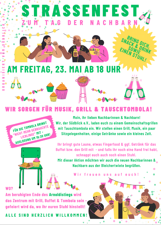 Tag der Nachbarn, Nachbarschaftsfest, Straßenfest, gutes Miteinander, Bergedorf-Süd, Bezirk Bergedorf, Hamburg