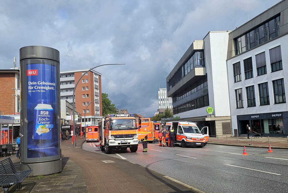 Unfall, Zusammenstoß, Crash, B5, Mohnhof, Stau, Vollsperrung, Pkw, Krankentransporter, Bezirk Bergedorf, Innenstadt, Bergedorf, Hamburg, Polizei, Zeugenaufruf