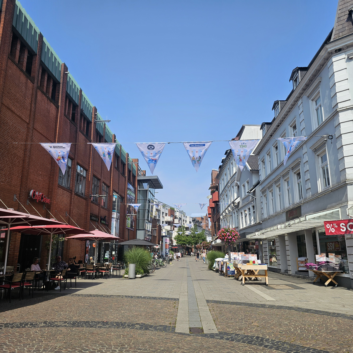 Wimpel-Installation, BID Alte Holstenstraße, Vereine, Bergedorf zeigt Flagge, Engagement, 750 Jahre Marktrecht-Jubiläum, Bezirk Bergedorf, Hamburg