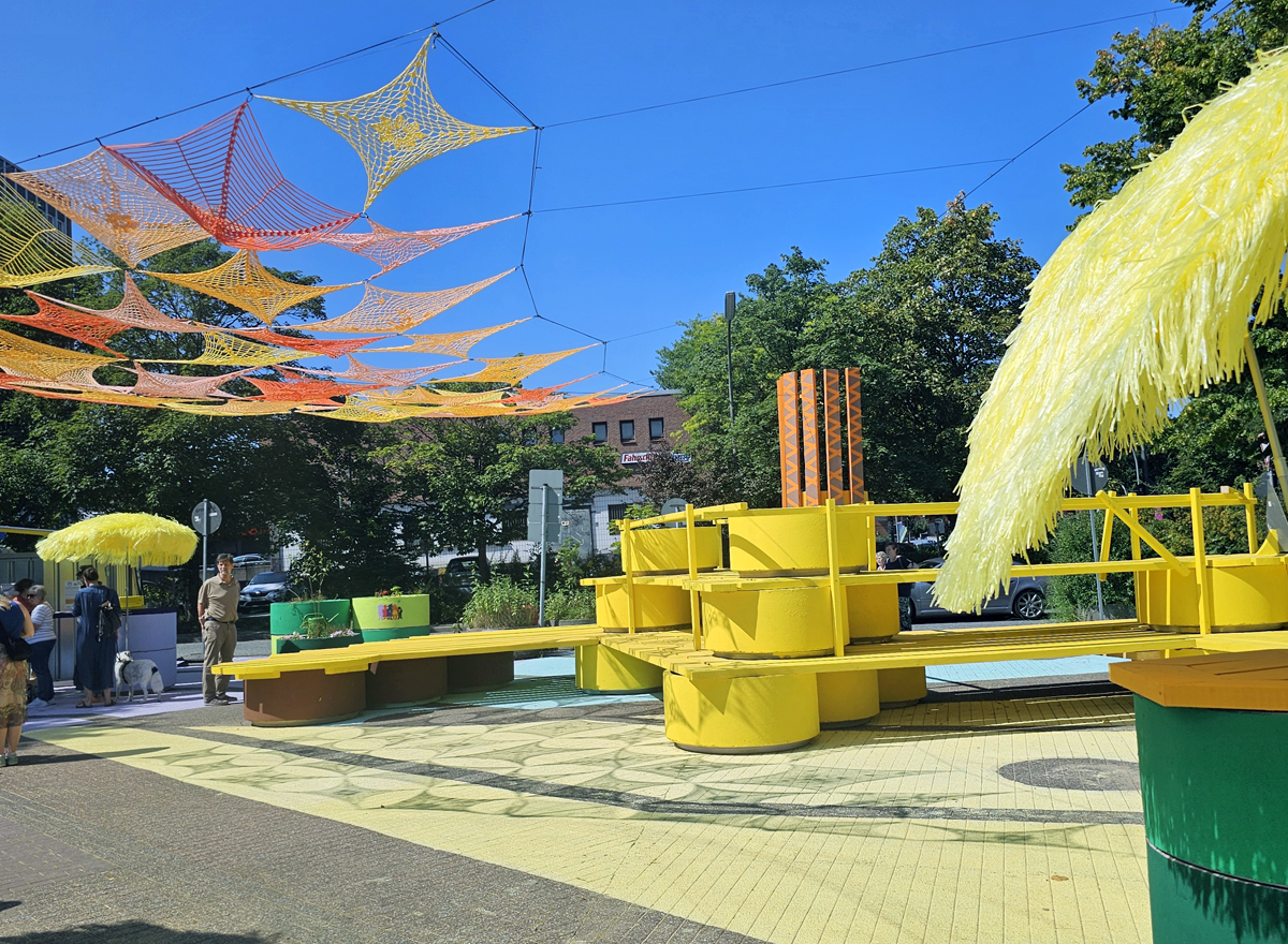 Sander Markt, Wegfall Parkplätze, Umgestaltung, öffentlicher Stadtraum, künstlerische Intervention, Bezirksamt, Bergedorf, Hamburg