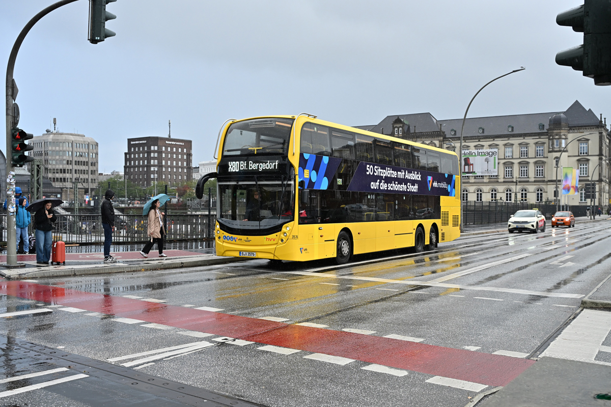 Doppeldecker, Bus, vhh, Testbetrieb, Resonanz, Bergedorf, Hamburg, Hauptbahnhof