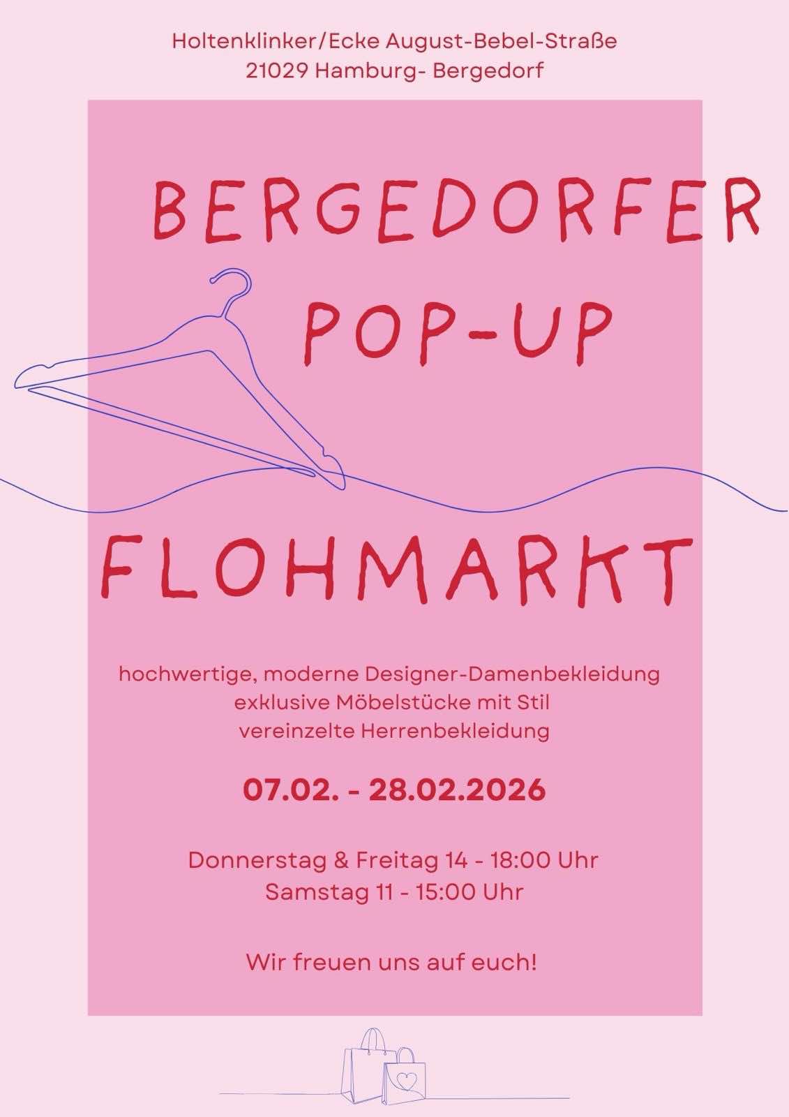 Pop-up-Flohmarkt, Bergedorf, Holtenklinker Straße, Trends, hochwertige Mode, Verkauf, Handeln, Feilschen