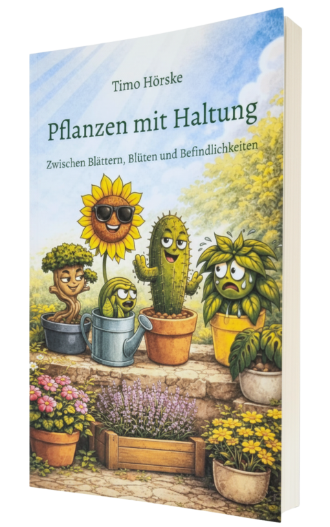 Pflanzen mit Haltung, Timo Hörske, Bremerhaven, Autor, Gesellschaftssatire, Humor, Ironie, Rund ums Buch, Geschichtenreihe
