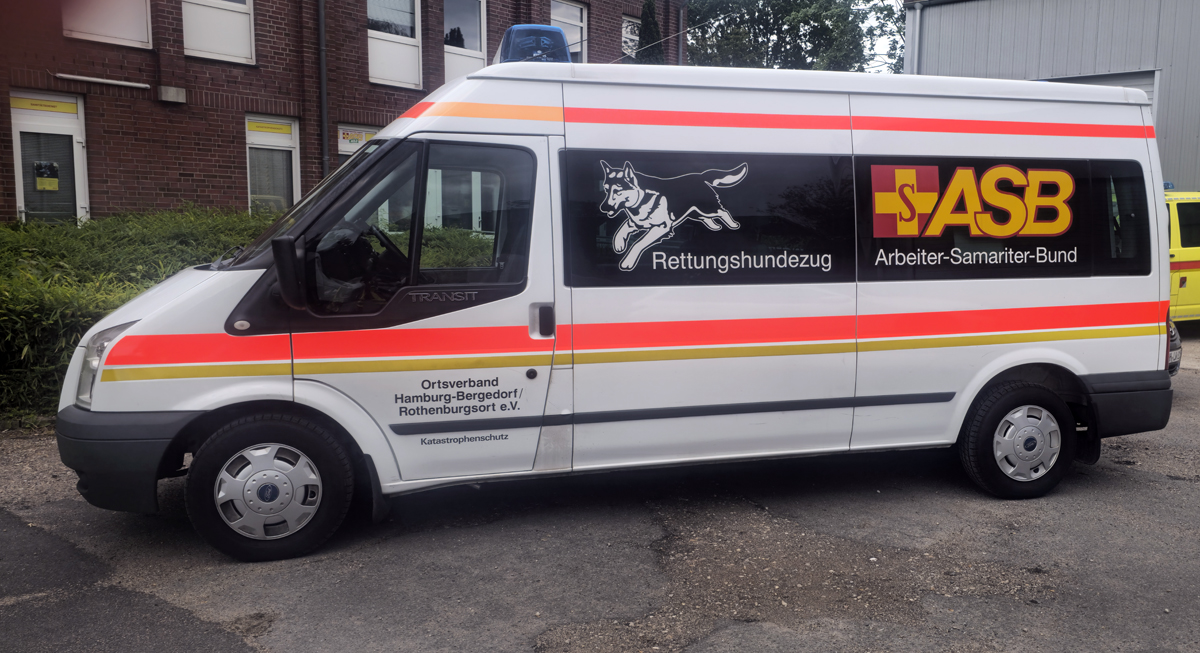 ASB-Rettungshundestaffel, Volksbank Bergedorf, Spende, Fahrzeug, Unterstützung