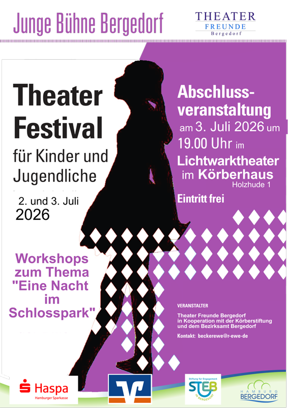 Junge Bühne, Theaterfreunde, Theaterfestival, Bergedorf, Eine Nacht im Schlosspark, KörberHaus, Schulen
