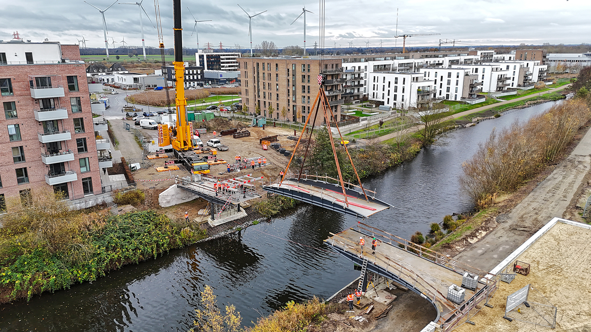 Schleusengraben, Brücke, Bergedorf, Freigabe, Eröffnung, Stahlkonstruktion