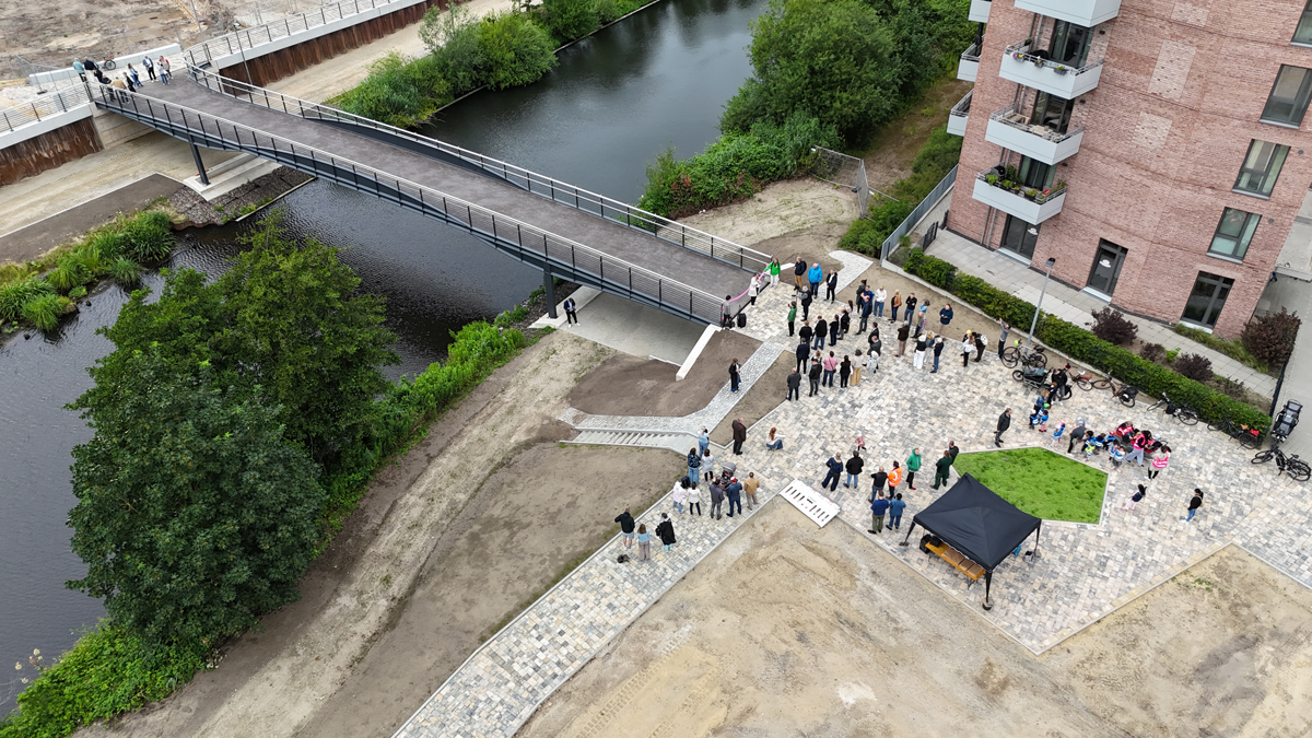 Schleusengraben, Brücke, Bergedorf, Freigabe, Eröffnung, Stahlkonstruktion