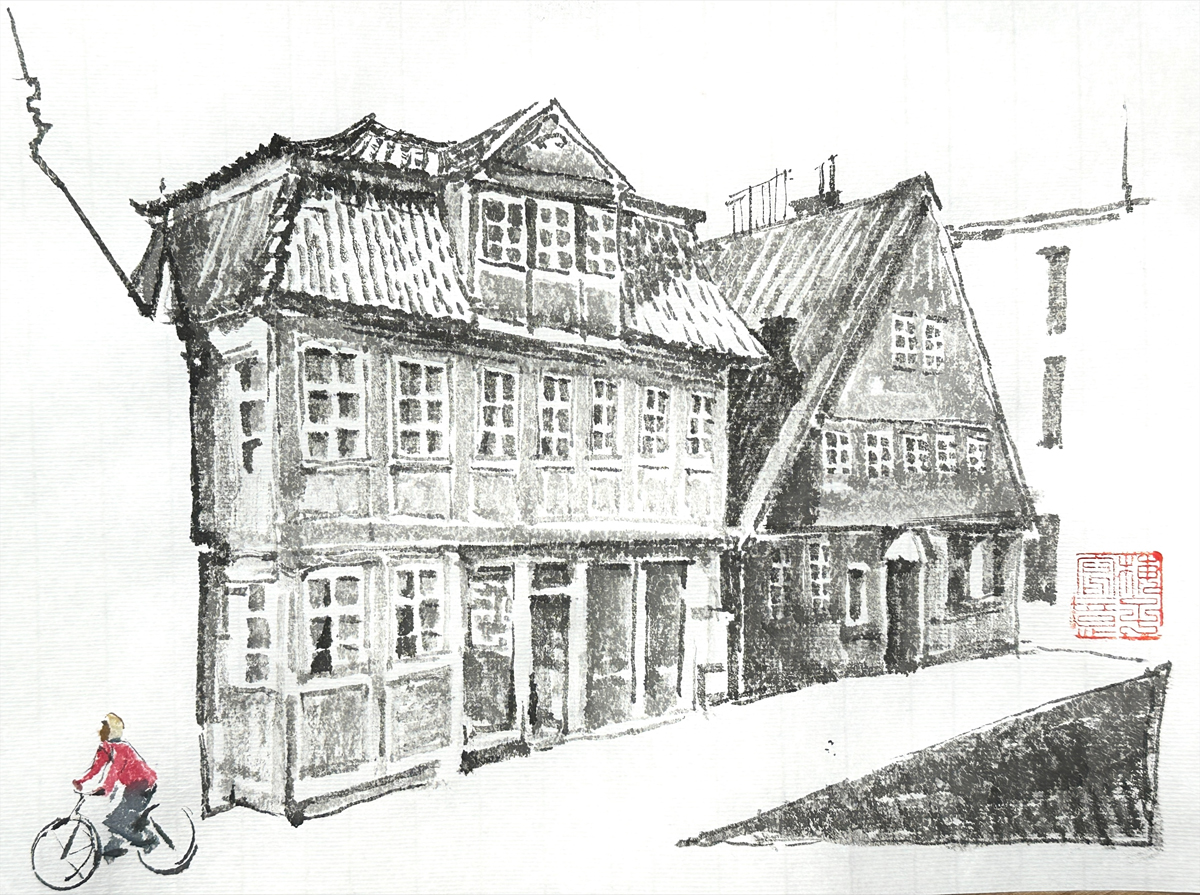 Ausstellung, Bergedorfer Schloss, Museum, Urban Sketching, Dongmei Lisowski, Künstlerin, Aquarell
