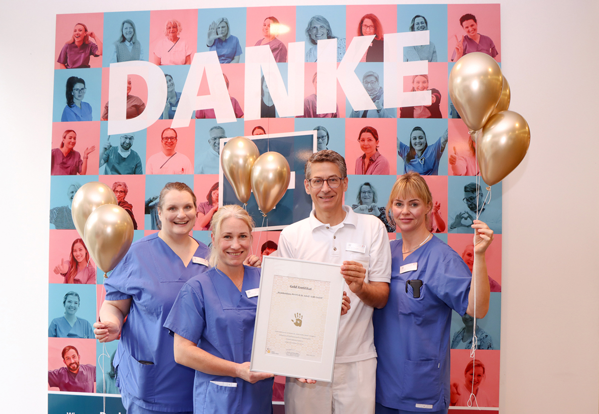 St. Adolf-Stift, Krankenhaus Reinbek, Saubere Hände, Hygienevorschriften, Auszeichnung, Goldzertifikat